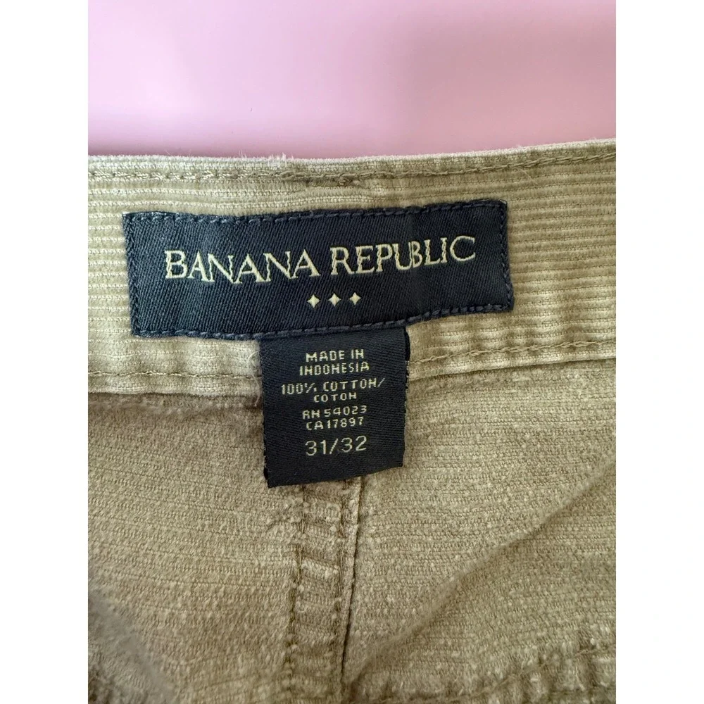 Banana Republic Corduroy Pants Mens 31x32 Tan Good Straight Leg 100% Cotton 9010